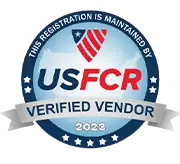 US Federal Contractor Registration verified vendor 2023 seal